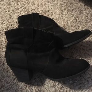 black suede booties